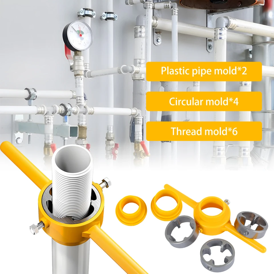 Kit Filettatura Tubi PVC - Matrici NPT 1/2", 3/4", 1", Per Idraulica Fai-da-te