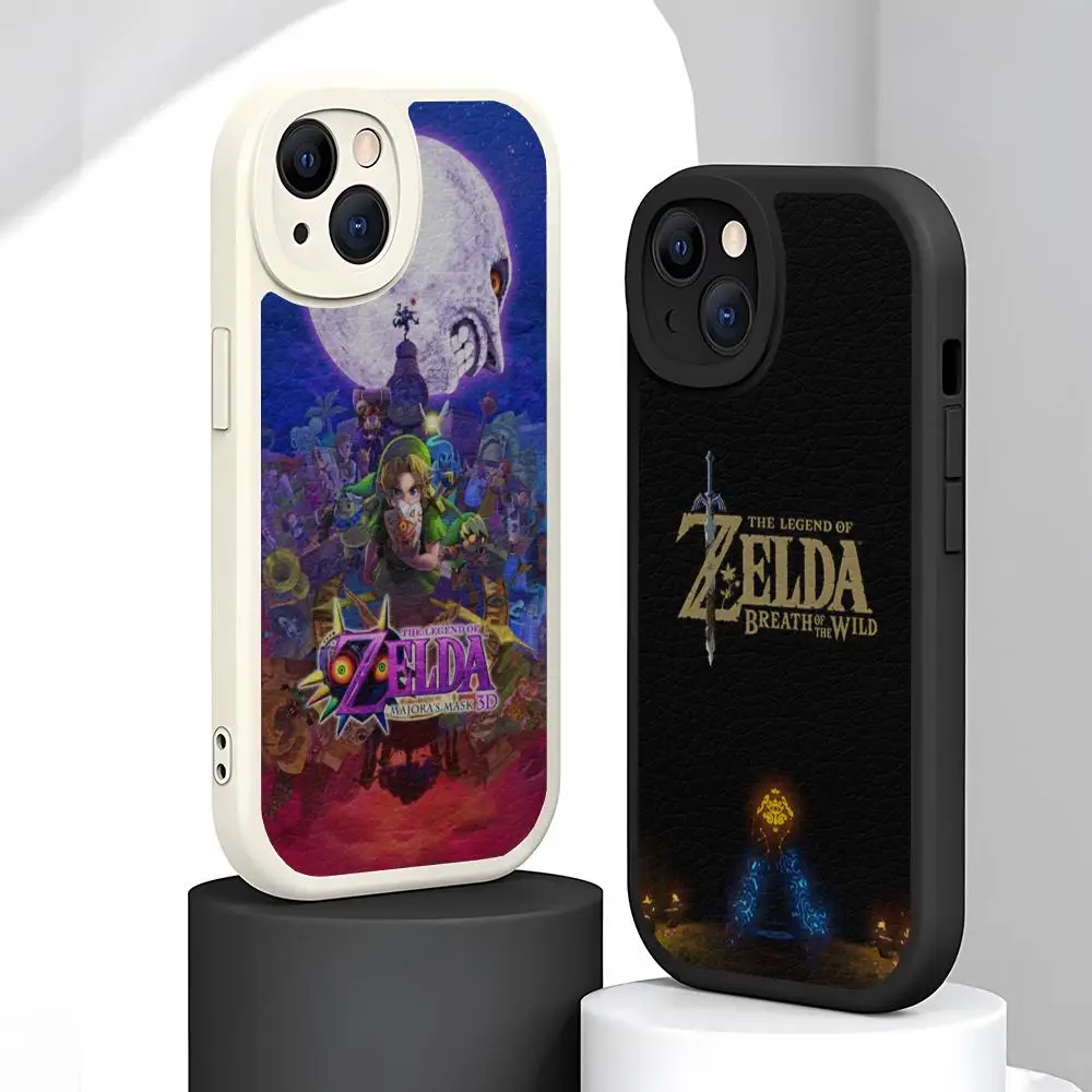 Legend Game Of Zelda Phone Case Lambskin For Iphone 12 Pro Max 15 14 11 12 Mini X Xr Xs 8 7 Puls Se Luxury Mobile Cover
