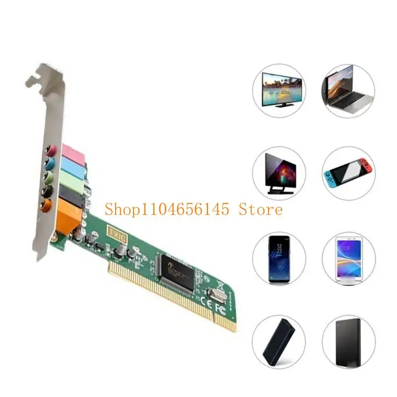 게임 엔터테인먼트용 652F PCI 5.1 서라운드 사운드 카드 오디오 어댑터 CMI8738 칩