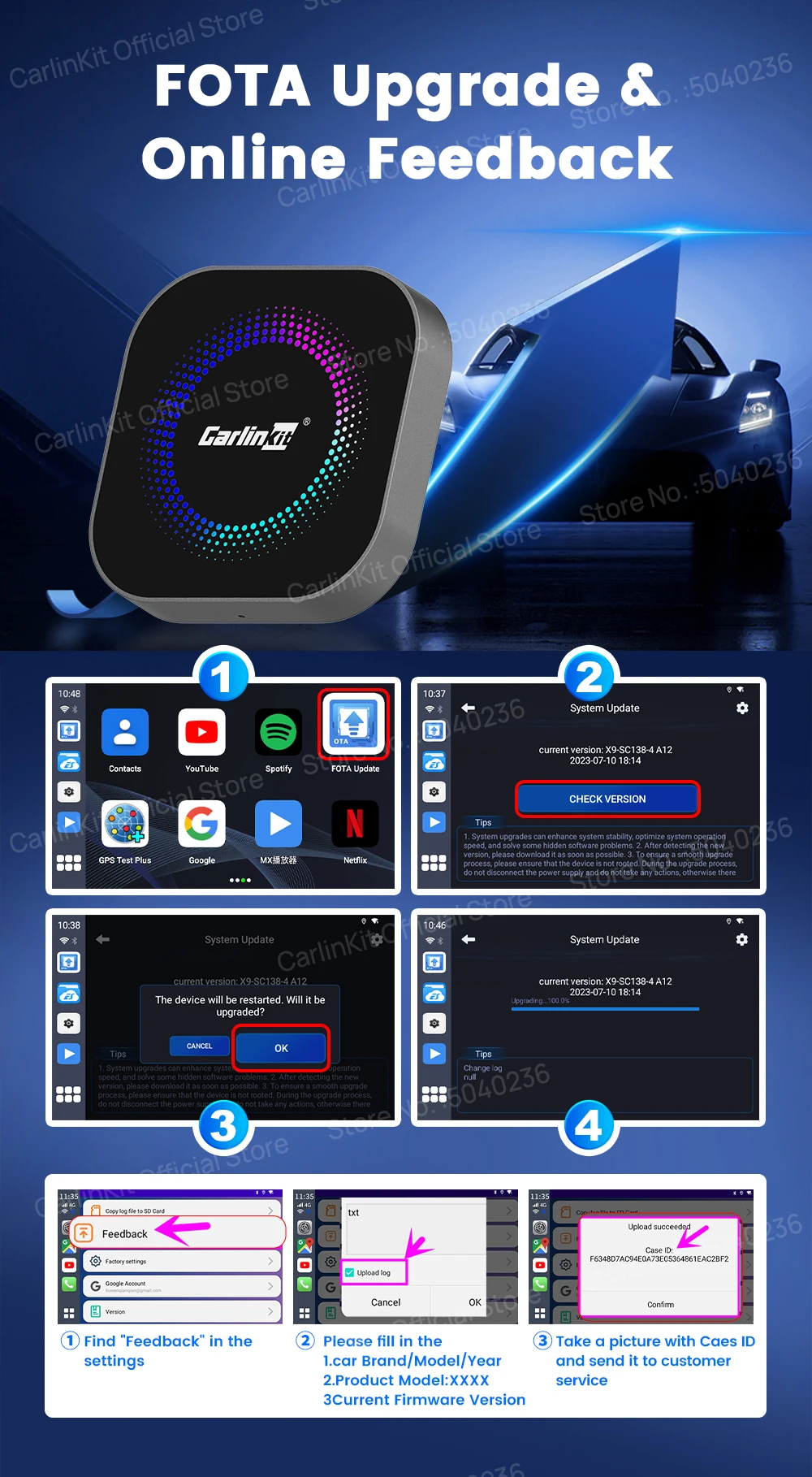 S2F CarlinKit CarPlay Ai Box Android 13 TV Box SM6225 Drahtlose Auto Spielen Android Auto Adapter 4G LTE Unterstützung Netflix für OEM Auto – Detail 13