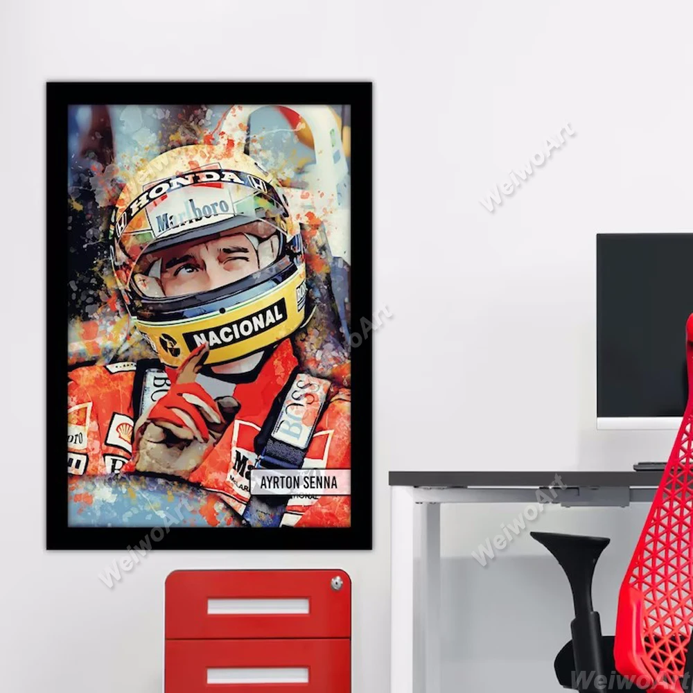 アイルトン・セナ額縁入り写真 アイルトン · セナF1ポスター式1伝説キャンバスプリント