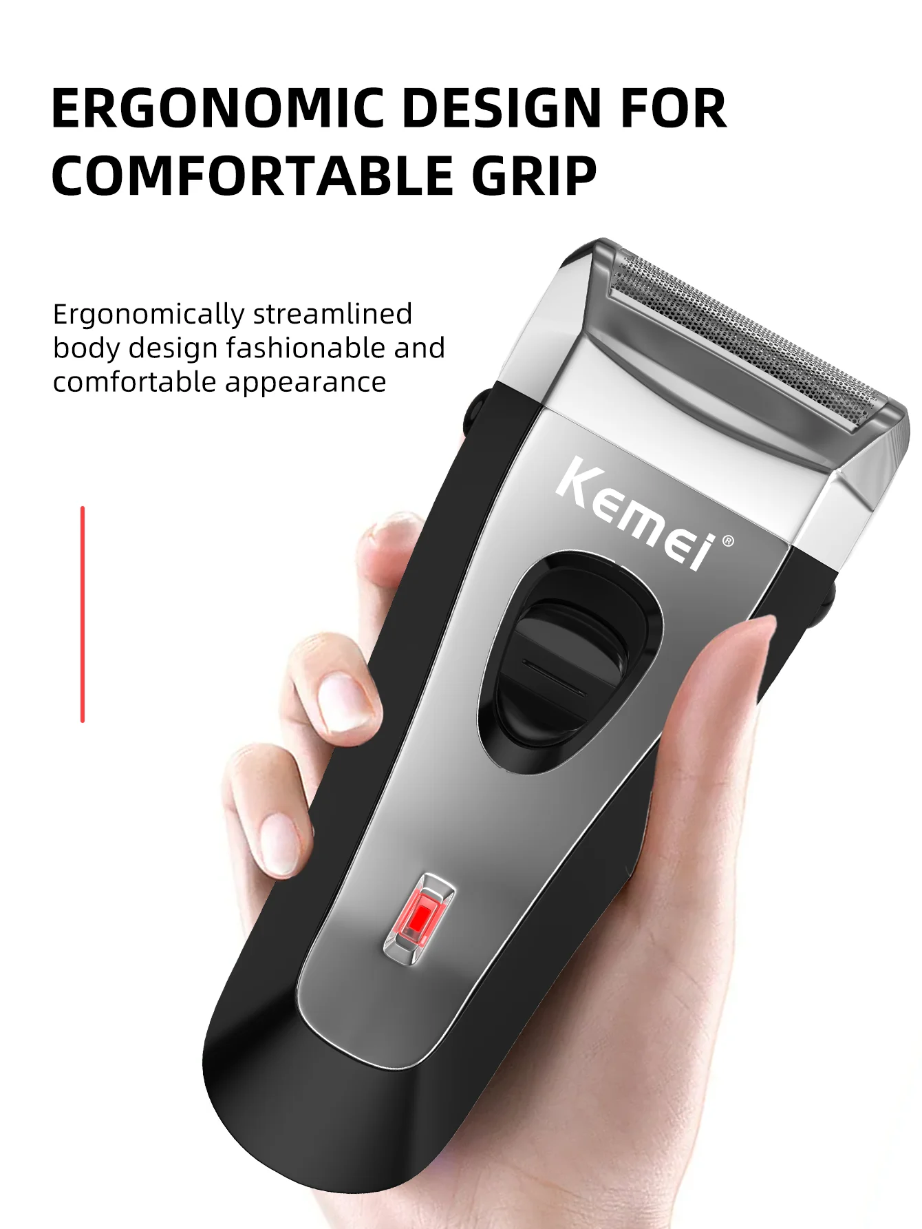 Rasoir électrique kemei étanche rechargeable par usb_voghion.com
