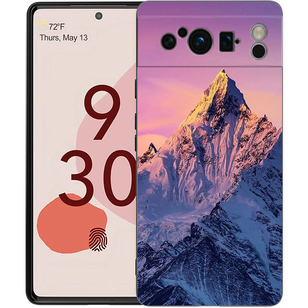 Mountain Peaks Landscape Shockproof Phone Case - Soft TPU Black Cover