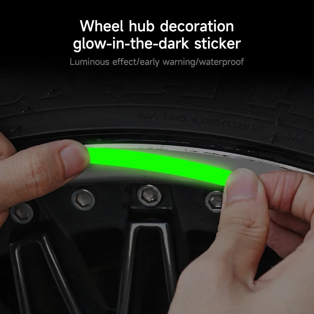 20Pcs Bicycle Wheel Luminous Stickers Reflective Stickers Luminous Fluorescent Color Wheel Decoration Motorcycle Night Stickers