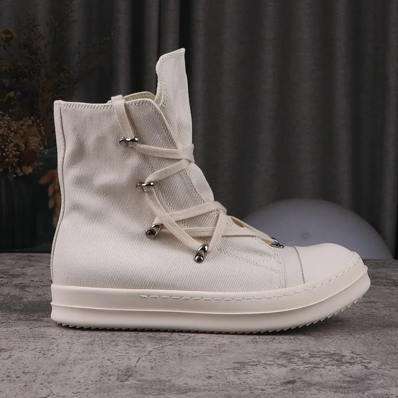 Men's Casual Shoes Fashion Canvas Shoes for Woman Pentagram Design White Solid Women's Sneakers Lace-up Men's Sneakers