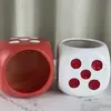 Creative Dice Square Flower Ceramic Pot Pen Holder Storage Jar Container Succulent Flower Pot Home Decoration Vase Storage Tank 4
