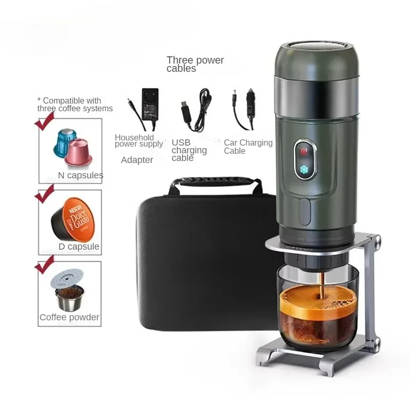 HiBREW Portable Coffee Machine for Car & Home,DC12V Expresso Coffee Maker Fit Nexpresso Dolce Pod Capsule Powder H4B