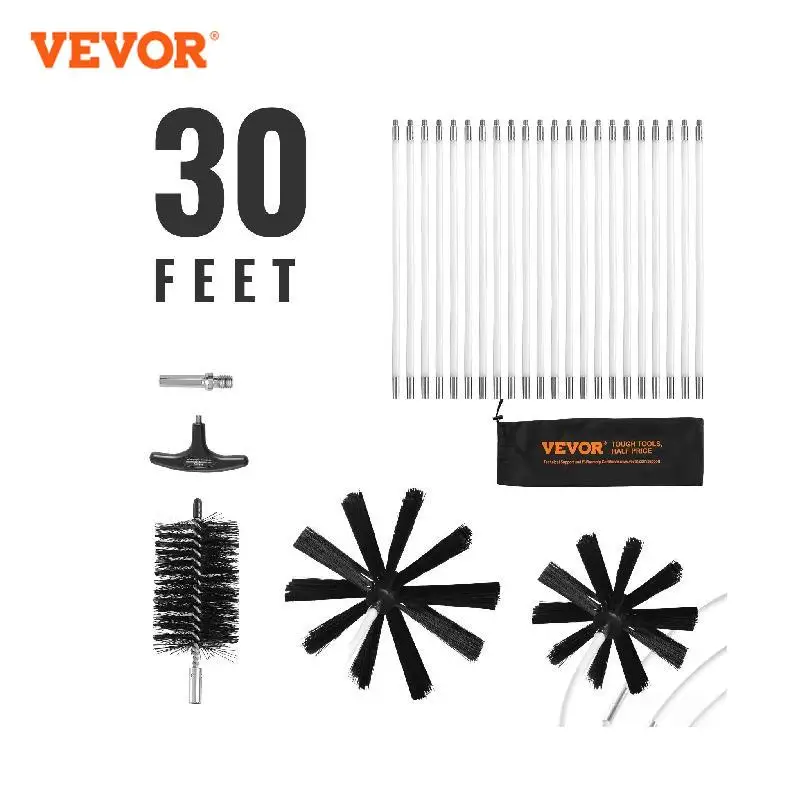 

VEVOR Dryer Vent Cleaner Kit Flexible Lint Trap Brush Reinforced Nylon Duct Cleaning Tools Dryer Vent Brush Dryer Cleaning Kit