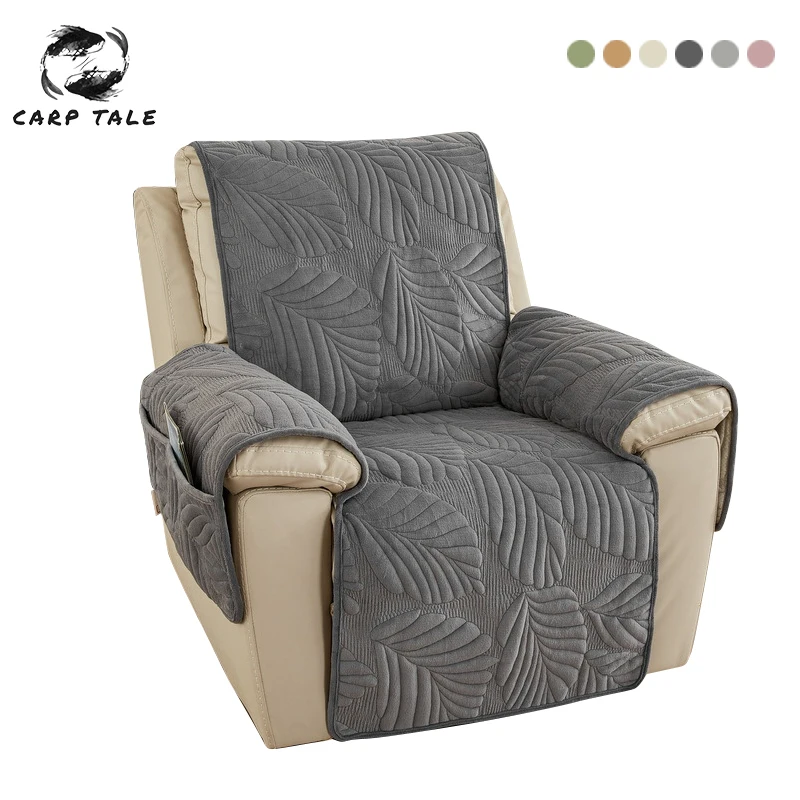 

Modern Single Sofa Seat Covers Winter Milk Velvet Pet Sofa Cover For Living Room Solid Color Recliner Cover Quilted Couch Cover