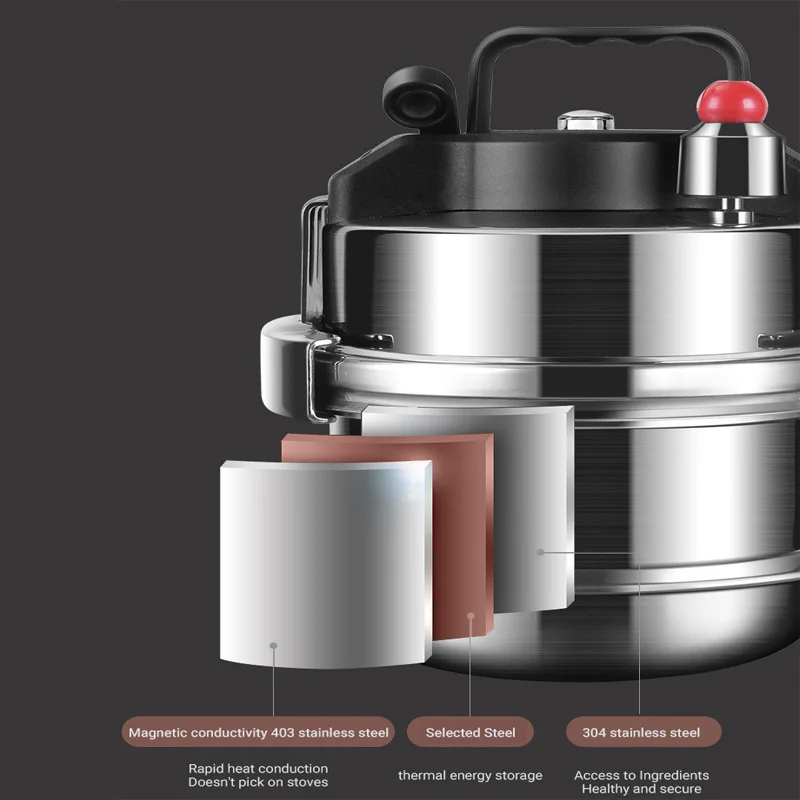 Portable Outdoor Camping Micro Pressure Cooker Stainless Steel Anti-explosion Dorm Hike Pot for Gas Electric Stove Dual Way Use 4