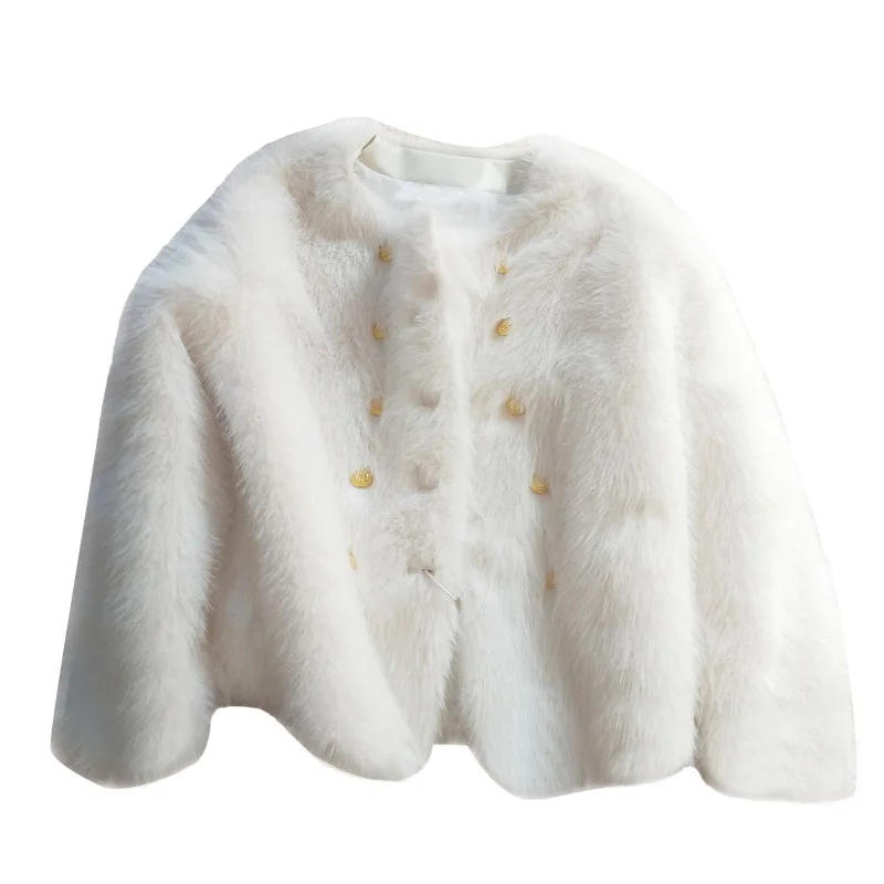 

2023 Women's Clothing Versatile Simple Faux Fur Coat Winter New 9