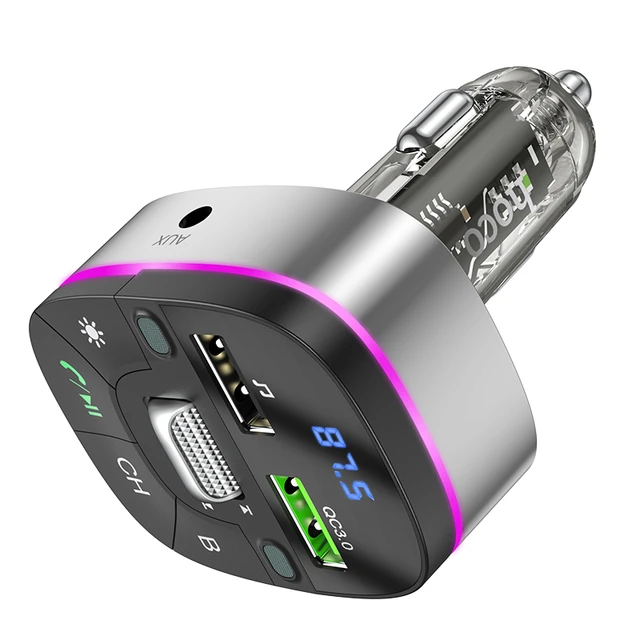 Bluetooth 5.0 Chargeur USB 18W allume-cigare et transmetteur FM