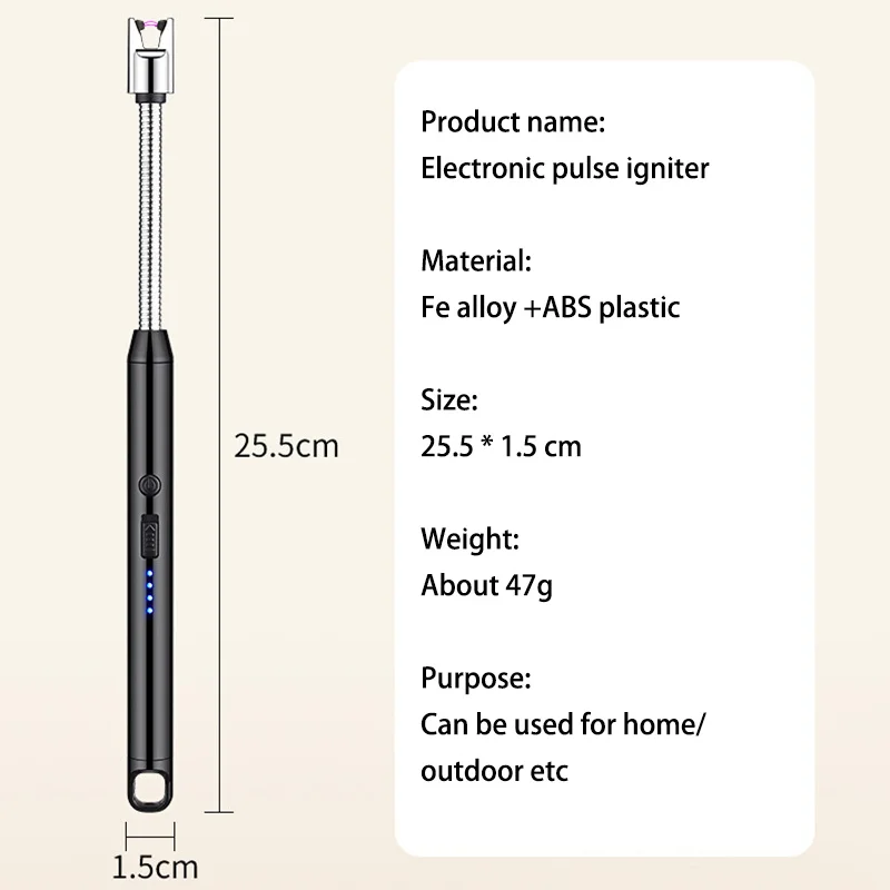 Windproof Lighter Arc Pulse Ignition Guns USB Rechargeable Type-C Interface Portable Kitchen Igniters Couple Household Camp electric arc igniter