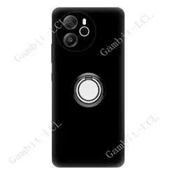 Premium Blackview Shark 8 2023 Silicone Phone Case with Back Ring Holder Bracket for Blackview Shark 8 (Ring Case Black)