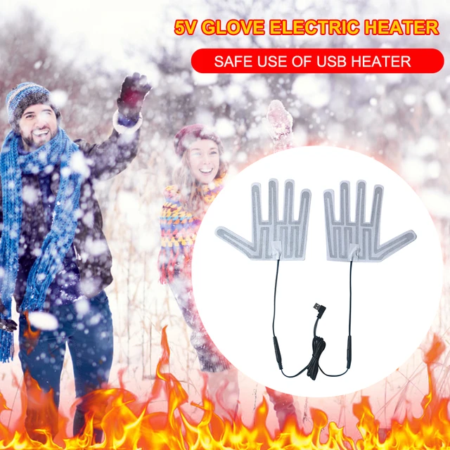 Usb Heated Gloves Winter Warm Five-finger Gloves Heating Pad