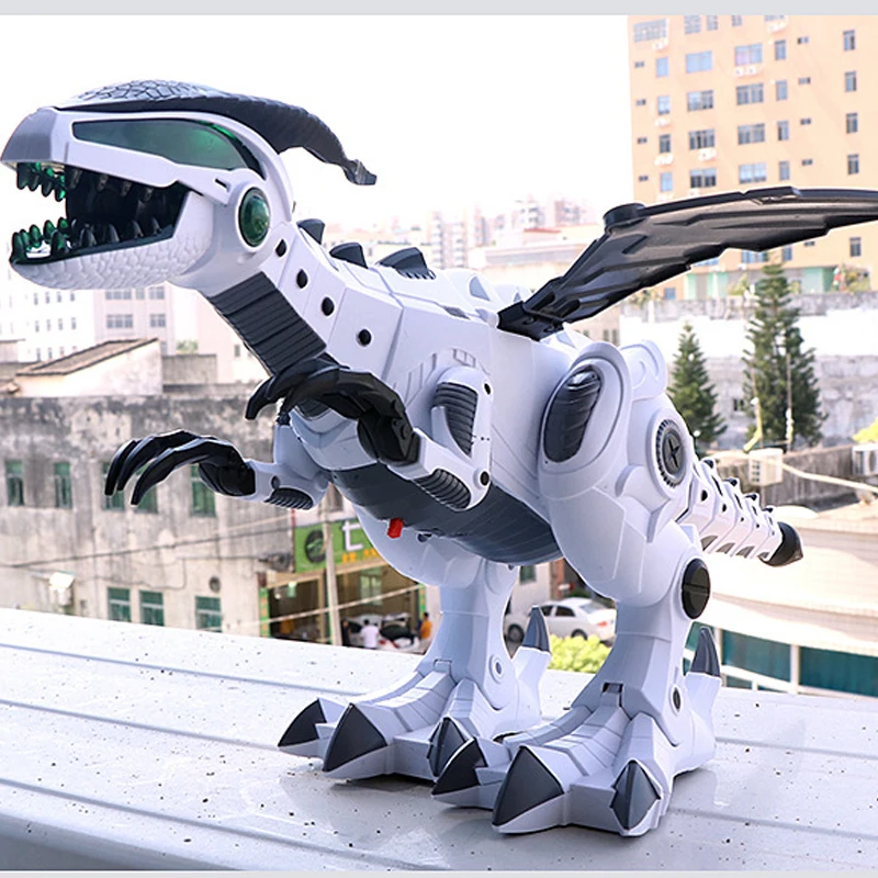 Spray Jurassic Dinosaurs Robot Mechanical Animal Model  Dragon Velociraptor Intelligent Walking Toys Gifts For Children 2