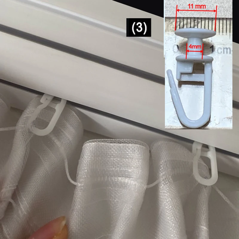 H&S Ganci in plastica per tende a binario 50 Pezzi bianca