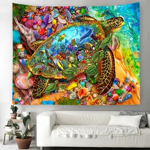 Гобелен с изображением морской черепахи, леса, тигра, гобелен для гостиной, спальни, Подвесной Настенный гобелен, татами, прикроватный художественный Декор