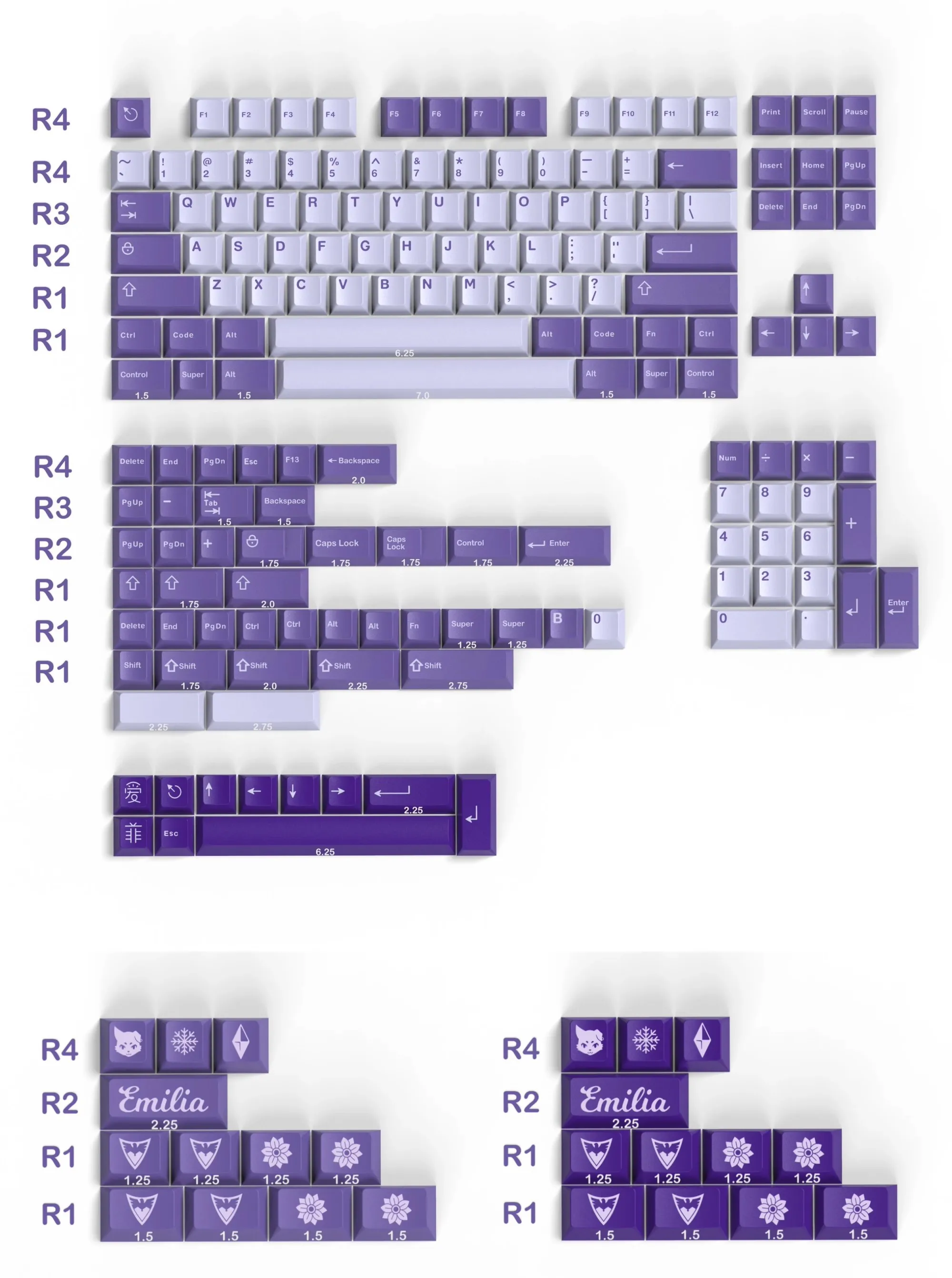 Aifei-clone Gmk Frost Witch Keycaps Abs Double Shot Key Caps Perfil de Cereja Keycap à Prova de Luz para 61 64 68 84 87 96 980 Set - Imagem 3
