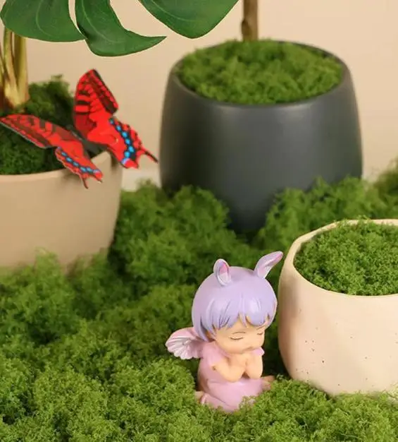Artificial Green Plants Polyester Moss Grass for Home and Garden Decoration