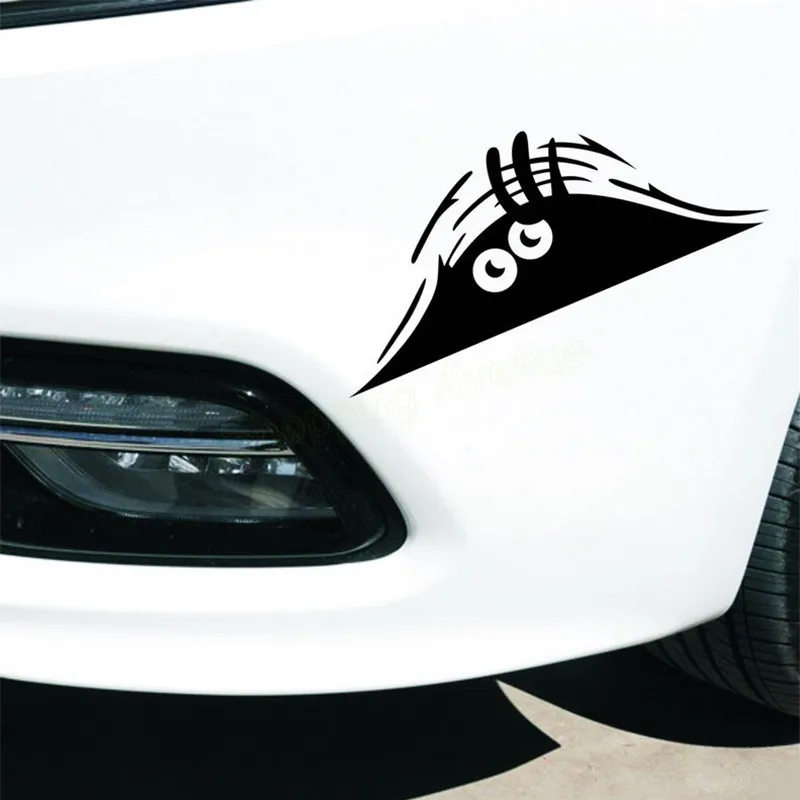 Auto Aufkleber Lustige Kreative 3D Großen Augen Auto Aufkleber Schwarz  Aufkleber Spähen Monster 19x7CM Auto Produkte Auto zubehör