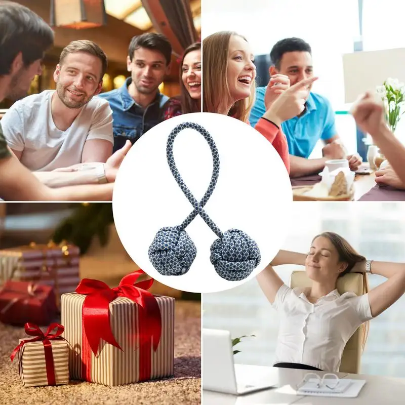 Casual Fidget Toy With Stainless Steel Solid Steel Ball Bundle Control Roll Game Umbrella Rope Woven Fidget Finger Toy For Relax
