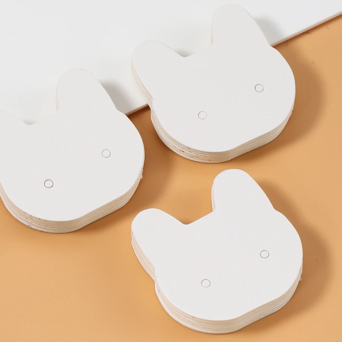 50pcs 3.5x3.5cm 고양이 귀걸이 귀 스터드 디스플레이 카드 목걸이 쥬얼리 포장 골판지