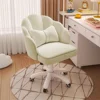 Cute Petal Desk Chair Velvet Home Office Butterfly Chairs with Bow Cushion Makeup Vanity Chair for Bedroom Computer Task Chairs 1