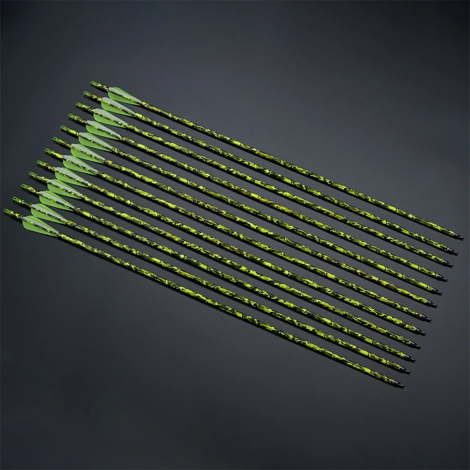 Frecce Tiro Con L'arco AMEYXGS – 6/12 Pezzi, 31'' Carbonio Puro, Spine 300-600, +/-.003
