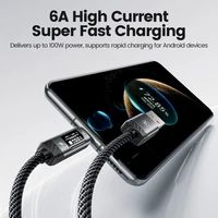 Toocki PD 100 Вт USB C-кабель 6A для быстрой зарядки OLED-кабель с цифровым дисплеем для Huawei P70 60 Mate 70 60 Honor Xiaomi iPhone 17 16Pro — изображение 2