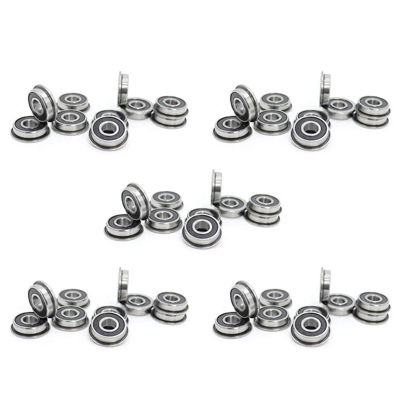 

50Pcs F695-2RS Bearing 5X13x4mm Flanged Miniature Deep Groove Ball Bearings F695RS For VORON Mobius 2/3 3D Printer