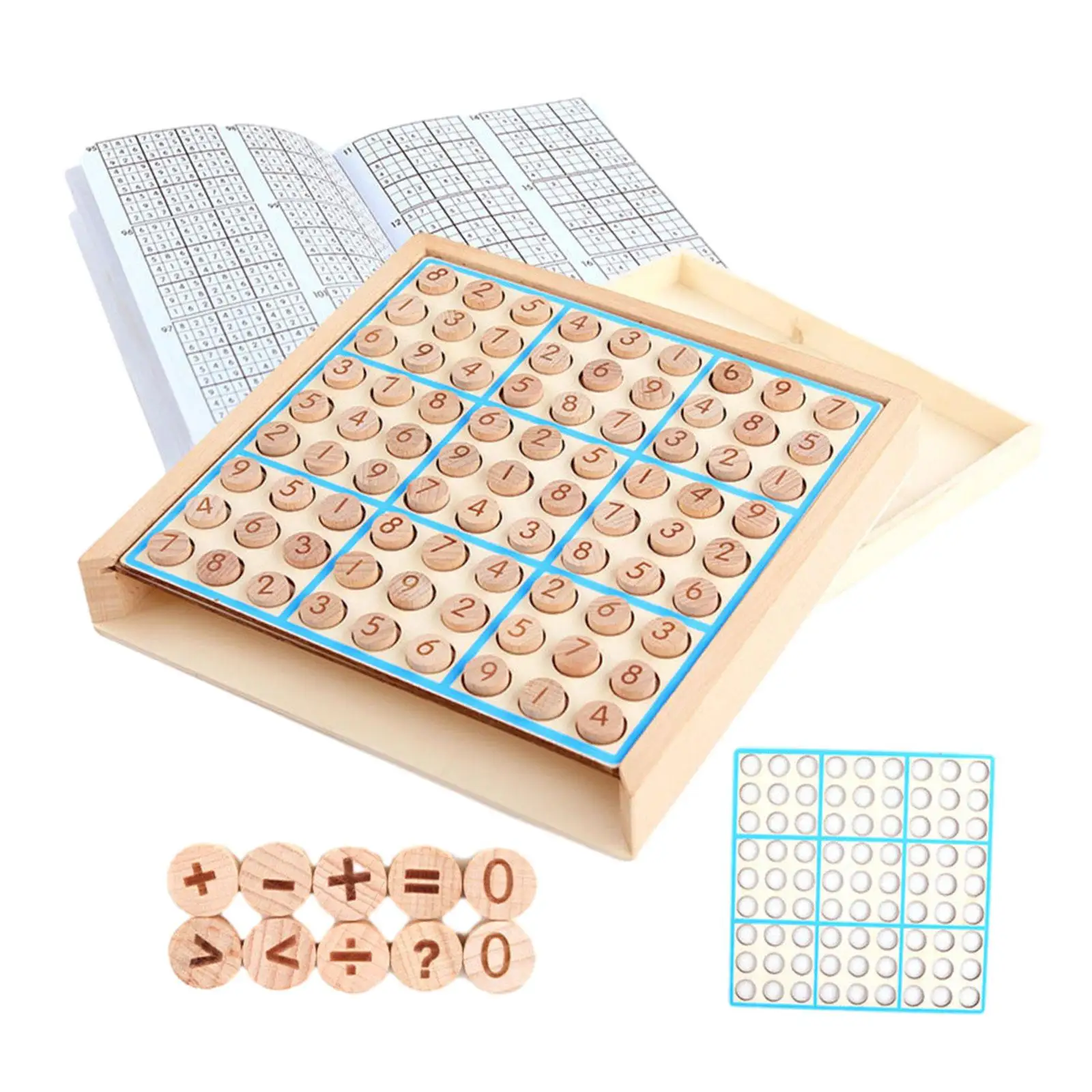 Wooden Sudoku Game Toy Playset Desktop Game Educational Toy Family for Kids