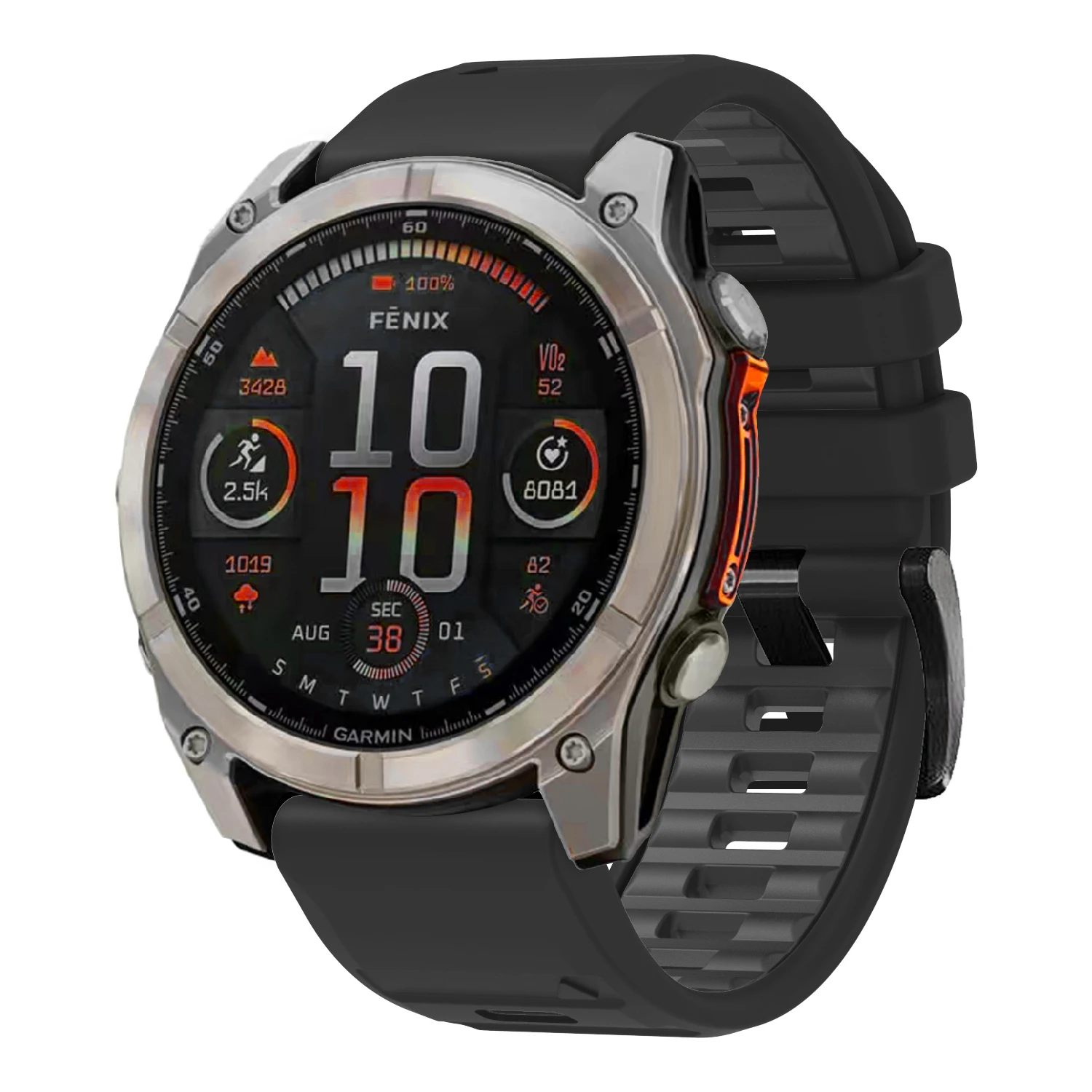 Enhanced Silicone Sport Watch Band - QuickFit Strap for Garmin Fenix and More