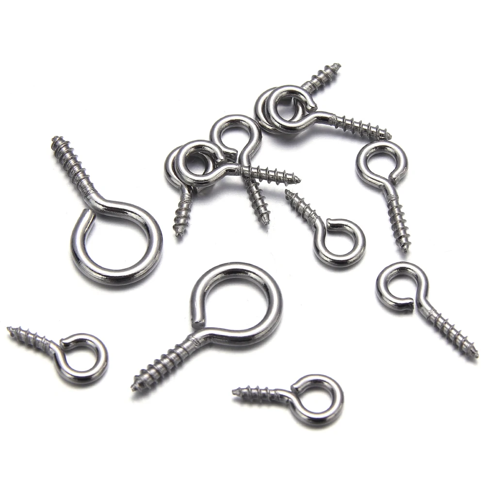 20-50 teile/los Edelstahl Schlüsselbund Haken Auge Pins Eyepin Mini Schraube Anhänger DIY Gewinde Pin Fitting DIY Schmuck armband – Detail 4