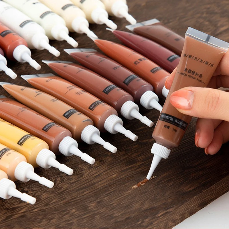Wood Paint Repair Paste 12 Colors DIY Cabinet Floor Wardrobe Scratches Holes Refinishing Paste Wooden Furnitures Scratch Filler