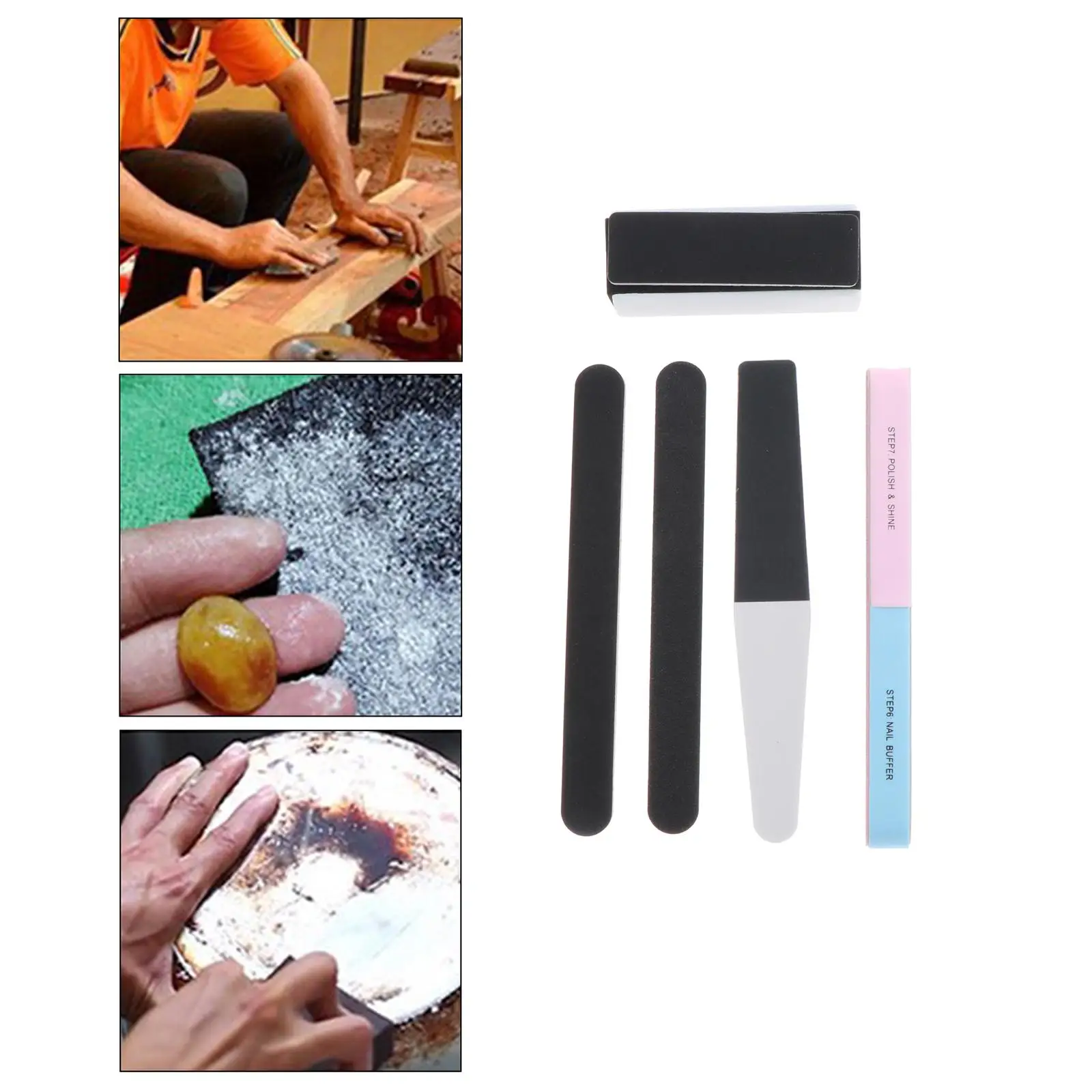 5 Types DIY Hobby Model Tools Sanding Finishing Nail Files Sticks Block Polish Tool Kit