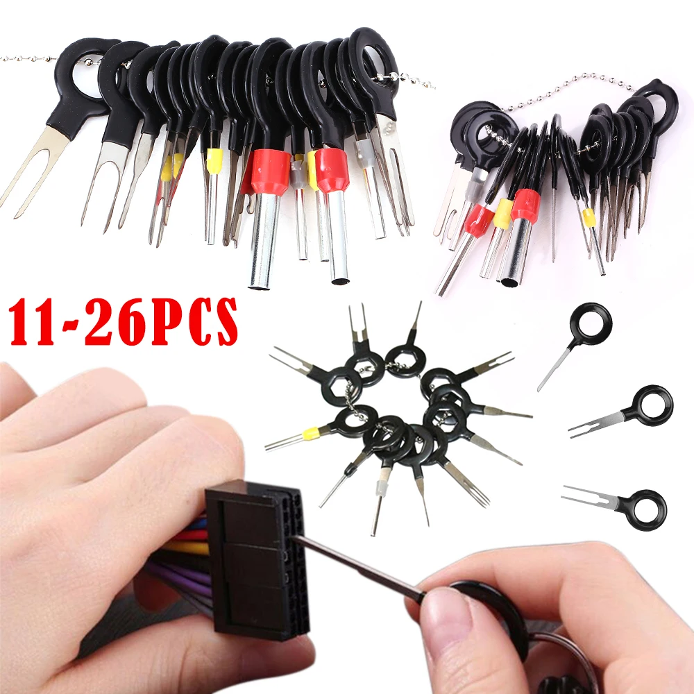 Kit De Herramientas De Extracción De Terminal Automático De 91 Piezas, Extractor De Terminal, Extractor De Conector De Cable, Pinza Cortadora De Cables; Desnudo De Cable, Juego De Palitos De Cosido, Probador