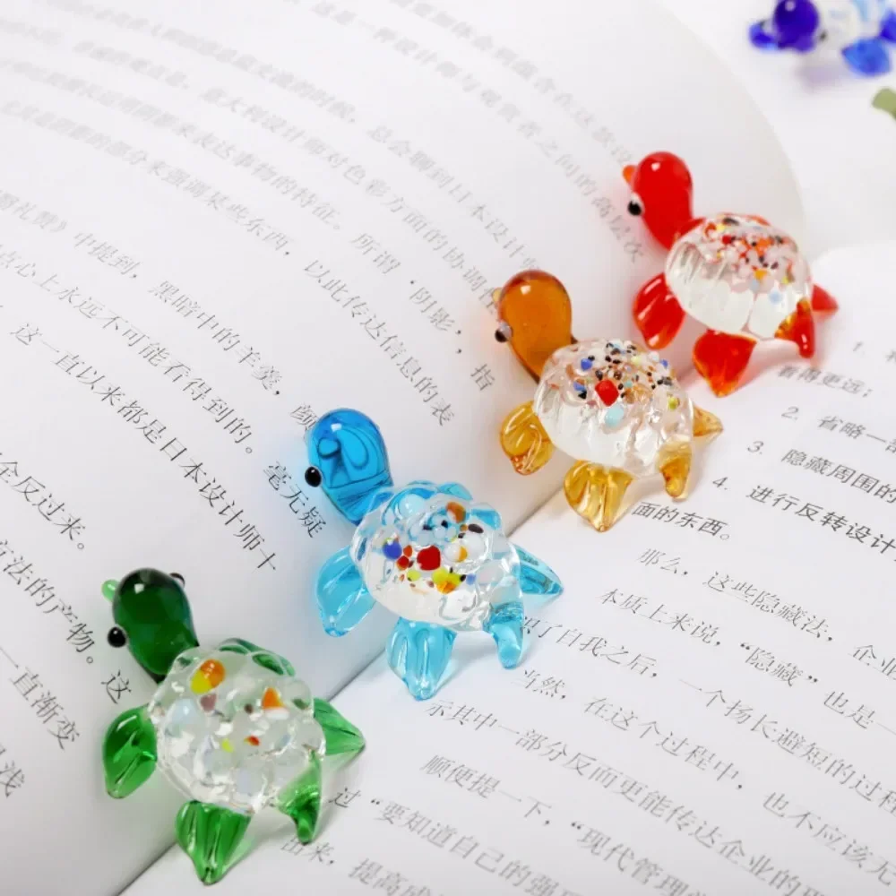 Fashion Colorful Sea Turtle Figurines High Borosilicate Glass Sea Turtle Sea Animal Collectibles Tiny Turtle Glass Ornaments