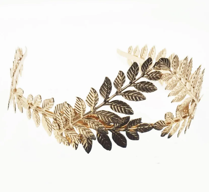 Golden Metal Leaf Headband Headpiece Crown tiaras Headdress For Women Roman Diadem Crown Tiaras Headpiece Headdress Jewelry