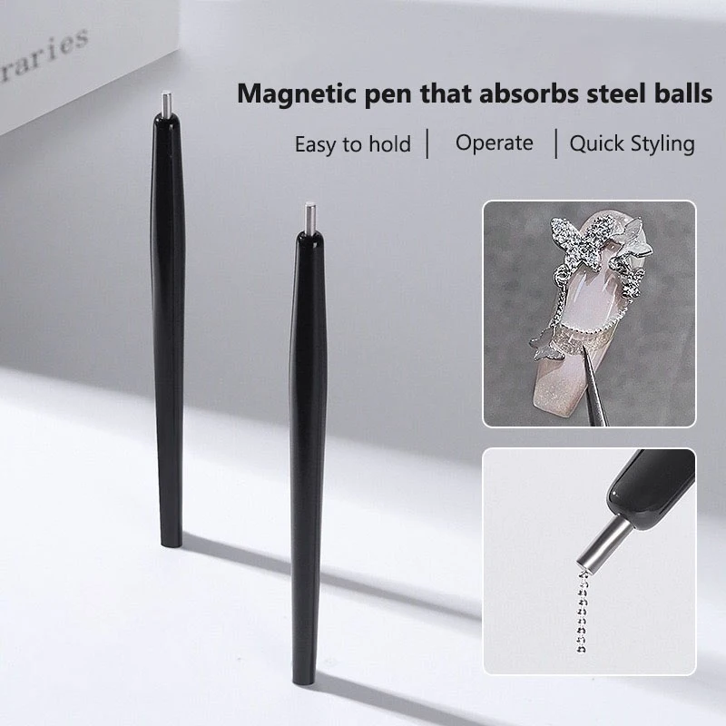 Nail Tools Suction Steel Ball Magnet Pen Nail Art Iron Suction Cat Eye Polish Bead Chain Tool magnetic nail pen