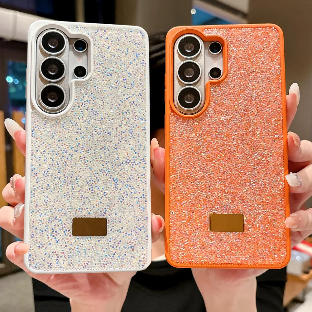Multicolored Rhinestone Glitter Phone Case with Camera Protection