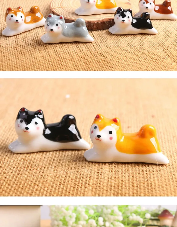 Description Picture 4 of item5pcs Cute Cat Dog Spoon Fork Rest Tableware Storage Cutlery Stand Chopsticks Holder Ceramic Fork Knife Racks Kitchen Tablewares