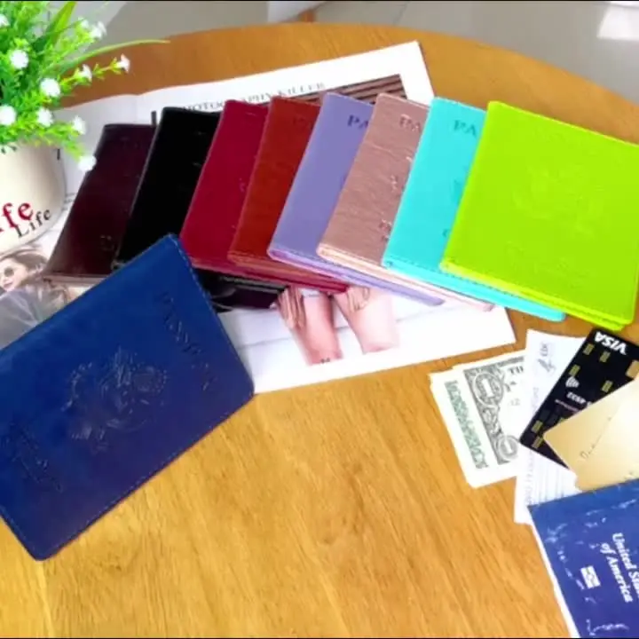 Portafoglio passaporto da viaggio in pelle PU premium Blocco RFID