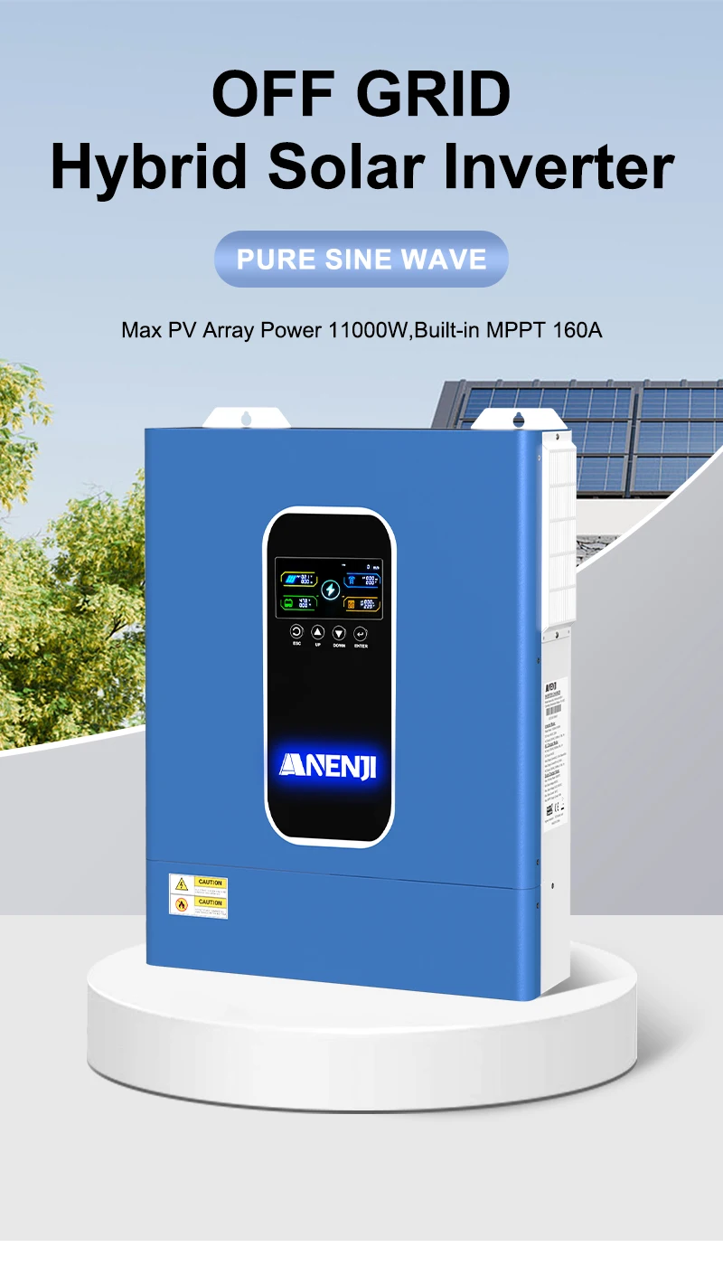 2025 New 11KW 48V Hybrid Solar Inverter Dual MPPT Pure Sine Inverter 230VAC 160A