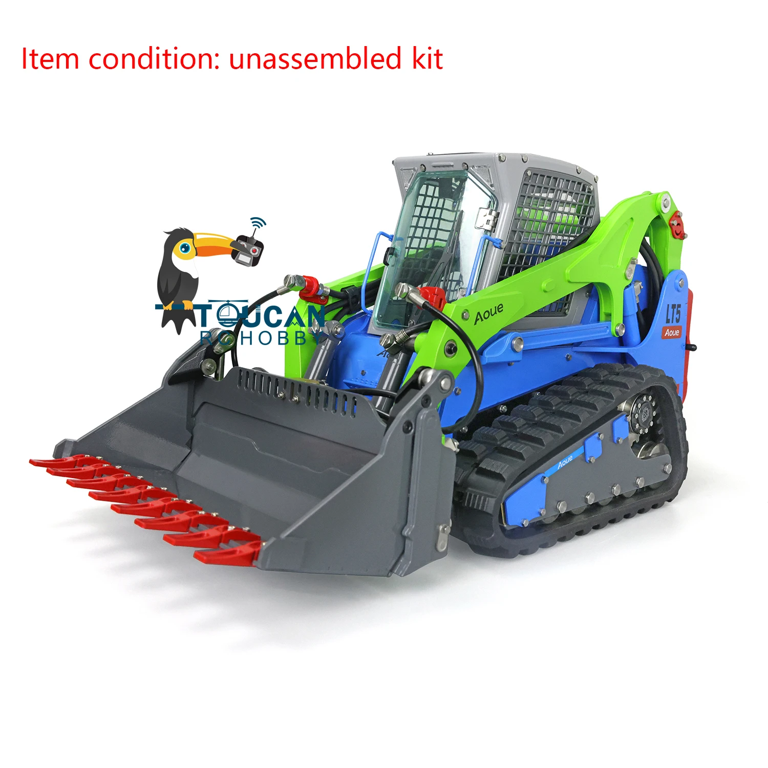 LESU RC Hydraulic Loader Aoue LT5 Painted Metal 1/14 Tracked Skid-Steer Trucks Building Kit Light Sounds Toys Stickers THZH1273 3