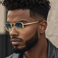 Lunettes de soleil Hexason Steampunk pour hommes, petite monture, lunettes punk vintage, lunettes classiques, lunettes de soleil polygonales en métal, UV400, marque de luxe, 2025 2