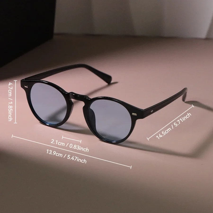 Vintage Runde Sonnenbrille für Damen und Herren, Modische Retro-Sonnenbrille, Designer-Outdoor-Spiegelbrille für Reisen, Oculos De Sol – Detail 8