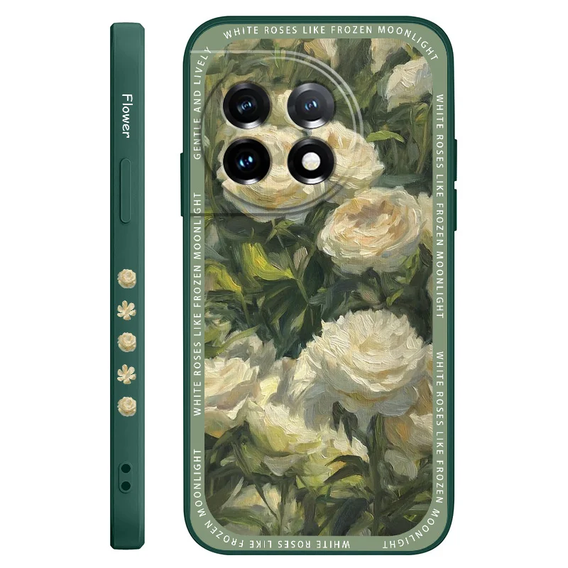 Elegant White Rose Phone Case - Premium Liquid Silicone Cover