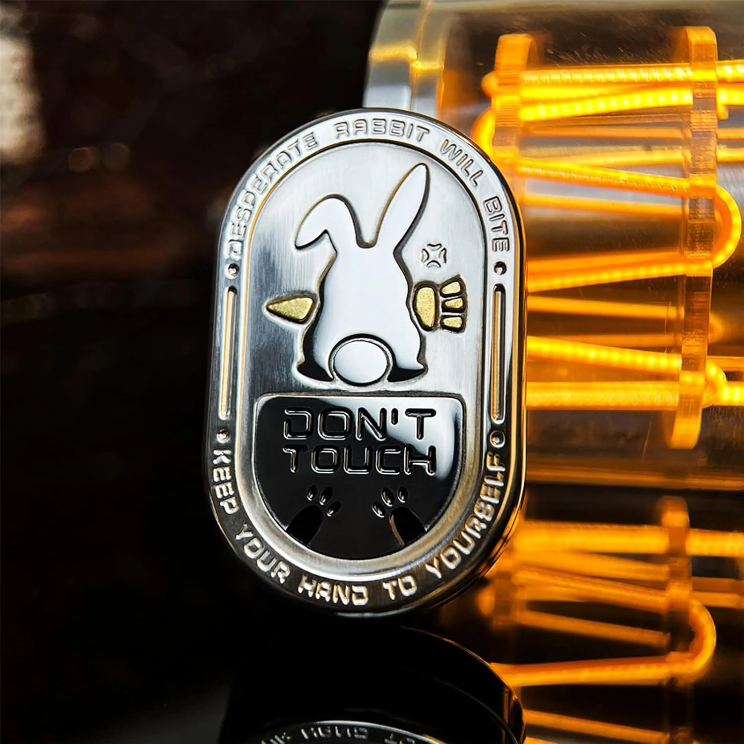 EDC ドントタッチウサギフィジェットスライダー触覚コイン無限回転