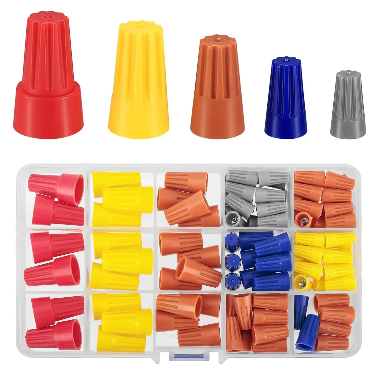 102 ชิ้นสายไฟ Caps ตัวเชื่อมต่อสายไฟ Nuts Kit, ใส่ Twist ตัวเชื่อมต่อสายไฟพร้อมฤดูใบไม้ผลิ, สกรูบน Terminals Assortment ชุด 1